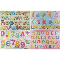 AussieSuperStore Games & Activities Letters & Numbers 4 Puzzle Pack Letters & Numbers 4 Puzzle Pack | Cardboard Jigsaw Puzzle for Kids 9331468060468 VJY863