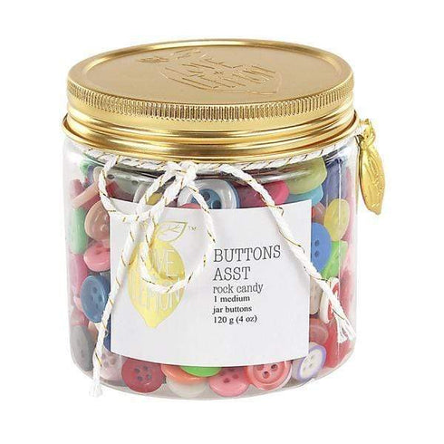 AussieSuperStore Haberdashery Supplies Assorted Colors Jar Of Buttons 4 oz (in 5 colors) Jar Of Buttons 4 oz (in 5 colors) | Craft Buttons | Sewing Buttons | Bulk Cheap Button Part Number LL0001-6549 LL0001