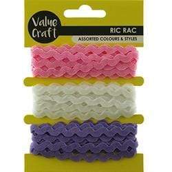 AussieSuperStore Haberdashery Supplies Baby Pink/White/ Lavender Ric Rac Trims (in 3 set colours) Ric Rac Trims (in 3 set colours) | Trims for Sewing 9331468051411 VJY115