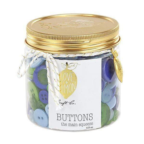 AussieSuperStore Haberdashery Supplies Cool Colors Jar Of Buttons 4 oz (in 5 colors) Jar Of Buttons 4 oz (in 5 colors) | Craft Buttons | Sewing Buttons | Bulk Cheap Button Part Number LL0001-0966 LL0001