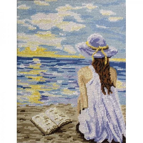AussieSuperStore Haberdashery Supplies Girl At Beach Tapestry Design Girl At Beach Tapestry Design | Tapestries,Tapestry Wall Hangings,Interior Art Work G40.147 G40.147