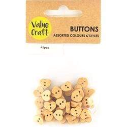 AussieSuperStore Haberdashery Supplies Hearts Wood Buttons (in 2 designs) Wood Buttons (in 2 designs) | Craft Buttons | Sewing Buttons 9331468058830 VCWB19