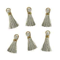 AussieSuperStore Haberdashery Supplies Metallic Silver 20mm Mini Tassels (in 4 colours) 20mm Mini Tassels (in 4 colours) | Trims for Sewing | Sewing Supplies 9331468004578 VJY105