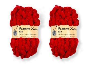 AussieSuperStore Haberdashery Supplies Pompom Knitting Yarn Red Pompom Knitting Yarn Red | Knitting Wool | Yarn 9320760220359 SEW 220359