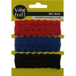 AussieSuperStore Haberdashery Supplies Red/Navy/Black Ric Rac Trims (in 3 set colours) Ric Rac Trims (in 3 set colours) | Trims for Sewing 9331468051459 VJY117