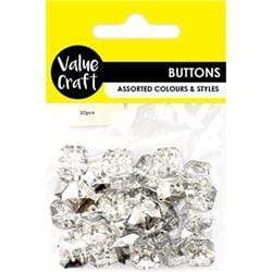 AussieSuperStore Haberdashery Supplies Square Acrylic Buttons 1.7cm Square Acrylic Buttons 1.7cm  | Craft Buttons | Sewing Buttons 9331468058915 VJY847