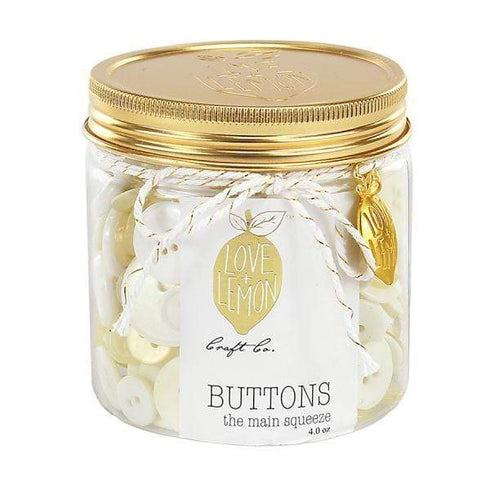 AussieSuperStore Haberdashery Supplies White / Ivory Jar Of Buttons 4 oz (in 5 colors) Jar Of Buttons 4 oz (in 5 colors) | Craft Buttons | Sewing Buttons | Bulk Cheap Button Part Number LL0001-0980 LL0001