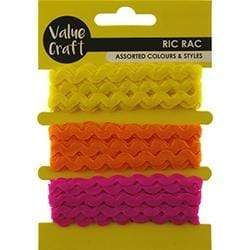 AussieSuperStore Haberdashery Supplies Yellow/Orange/ Hot Pink Ric Rac Trims (in 3 set colours) Ric Rac Trims (in 3 set colours) | Trims for Sewing 9331468051442 VJY116