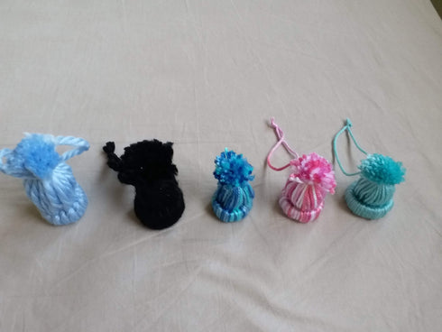 AussieSuperStore Handmade Products All 5 Set Yarn Hanging Hats Yarn Hanging Hats | Handmade Christmas Tree Decorative Ornament AUSSIE21