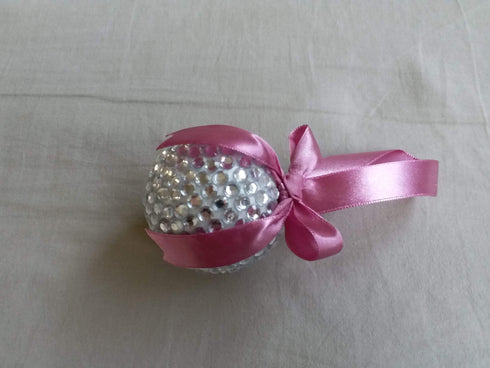 AussieSuperStore Handmade Products White Christmas Rhinestones Balls Hanging (in 5 colours) Christmas Rhinestones Balls Hanging | Christmas Tree Decorative Ornament AUSSIE5