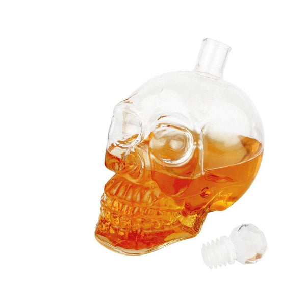 AussieSuperStore Homeware Supplies 1000ml Crystal Skull Head Glass Bottle 1000ml Crystal Skull Head Glass Bottle | Liquior Storage CBSKULLBOTTLE
