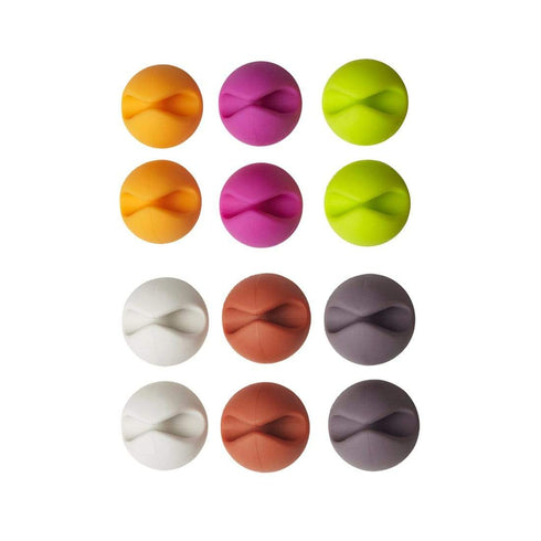 AussieSuperStore Homeware Supplies 12pcs Cable Cord Organisers 12pcs Cable Cord Organisers | Computer Cables Organiser CBCABDROPBRINMUTPK