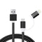 AussieSuperStore Homeware Supplies 2 in 1 8 pin & Micro USB to USB Data Sync Cable Charging Cable (Black) CBIP6G2233BLK