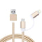 AussieSuperStore Homeware Supplies 2 in 1 8 pin & Micro USB to USB Data Sync Cable Charging Cable (Gold) CBIP6G2233GOLD