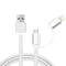AussieSuperStore Homeware Supplies 2 in 1 8 pin & Micro USB to USB Data Sync Cable Charging Cable (White) CBIP6G2233WHT