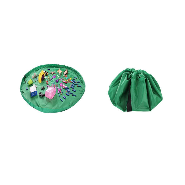 AussieSuperStore Homeware Supplies 2 in 1 Portable Kids Toys Storage Bag & Play Mat 18 inch (Green) 2 in 1 Portable Kids Toys Storage Bag & Play Mat | Storage Bag CBTOYBAG50GRN