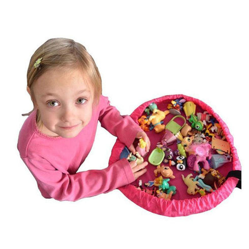 AussieSuperStore Homeware Supplies 2 in 1 Portable Kids Toys Storage Bag & Play Mat 18 inch (Pink) 2 in 1 Portable Kids Toys Storage Bag & Play Mat Toy | Storage Bag CBTOYBAG50PNK