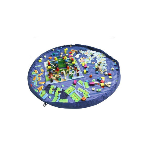 AussieSuperStore Homeware Supplies 2 in 1 Portable Large Toy Storage Organizer Bag & Play Mat Rug 60inch (Blue) 2 in 1 Portable Large Toy Organizer Bag & Play Mat Rug | Storage Bag CBTOYBAG150BLU
