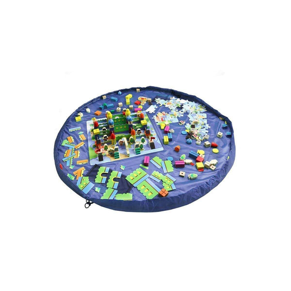 AussieSuperStore Homeware Supplies 2 in 1 Portable Large Toy Storage Organizer Bag & Play Mat Rug 60inch (Blue) 2 in 1 Portable Large Toy Organizer Bag & Play Mat Rug | Storage Bag CBTOYBAG150BLU