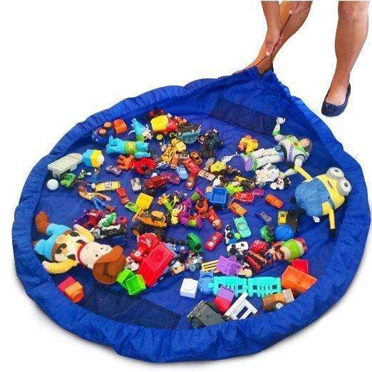 AussieSuperStore Homeware Supplies 2 in 1 Portable Toy Storage Organizer Bag & Play Mat Rug 33inch (Blue) 2 in 1 Portable Toy Organizer Bag & Play Mat Rug | Storage Bag CBTOYBAG85BLU