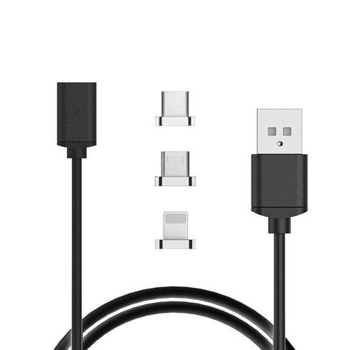 AussieSuperStore Homeware Supplies 3 in 1(Micro USB + 8 Pin Lightning USB + USB Type C Magnetic Data) Charger Cable Black 3in1MicroUSB+8 Pin Lightning USB+USB TypeC Magnetic Data Charger Cable CB3IN1MEGCBLBLK