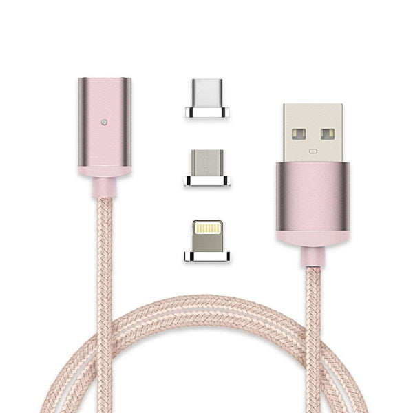 AussieSuperStore Homeware Supplies 3 in 1(Micro USB + 8 Pin Lightning USB + USB Type C Magnetic Data)Charger Cable Rose Gold 3in1(Micro USB+8 Pin Lightning USB+USB TypeC Magnetic Data)Charger Cable CB3IN1MEGCBLRGOLD
