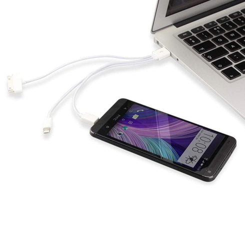 AussieSuperStore Homeware Supplies 3 in 1 USB Charger Cable Adapter 3 in 1 USB Charger Cable Adapter | Car iPhone Android Accessories CB3IN1ADAPCABWHI