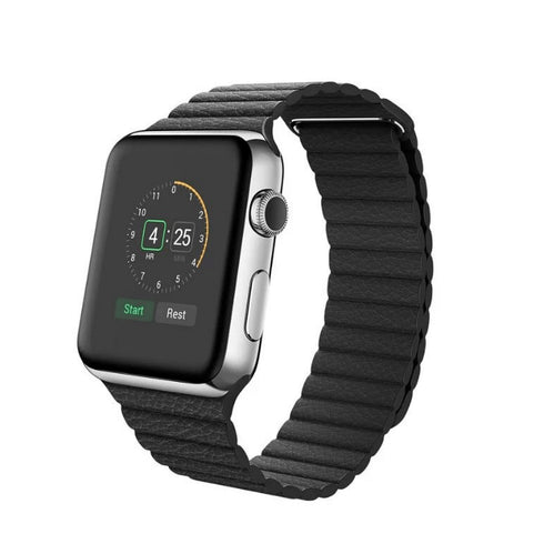 AussieSuperStore Homeware Supplies Adjustable Leather Loop Strap with Magnetic Bracelet for Apple Watch 42mm Black Adjustable Leather Loop Strap Magnetic Bracelet Apple Watch 42mm CBAWLOOPBANDBLK