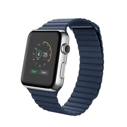 AussieSuperStore Homeware Supplies Adjustable Leather Loop Strap with Magnetic Bracelet for Apple Watch 42mm Blue Adjustable Leather Loop Strap Magnetic Bracelet Apple Watch 42mm CBAWLOOPBANDBLU
