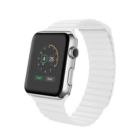 AussieSuperStore Homeware Supplies Adjustable Leather Loop Strap with Magnetic Bracelet for Apple Watch 42mm White Adjustable Leather Loop Strap Magnetic Bracelet Apple Watch 42mm CBAWLOOPBANDWHT