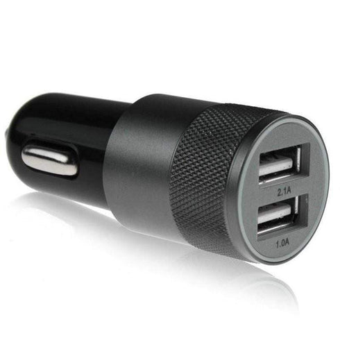 AussieSuperStore Homeware Supplies Aluminium 2-port USB Universal Car Charger Black Aluminium 2-port USB Universal Car Charger Black | Car Mobile accessories CBDUALCARCHARGERBLK