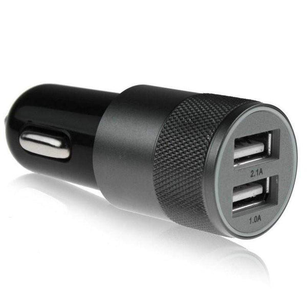 AussieSuperStore Homeware Supplies Aluminium 2-port USB Universal Car Charger Black Aluminium 2-port USB Universal Car Charger Black | Car Mobile accessories CBDUALCARCHARGERBLK