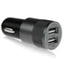 AussieSuperStore Homeware Supplies Aluminium 2-port USB Universal Car Charger Black Aluminium 2-port USB Universal Car Charger Black | Car Mobile accessories CBDUALCARCHARGERBLK