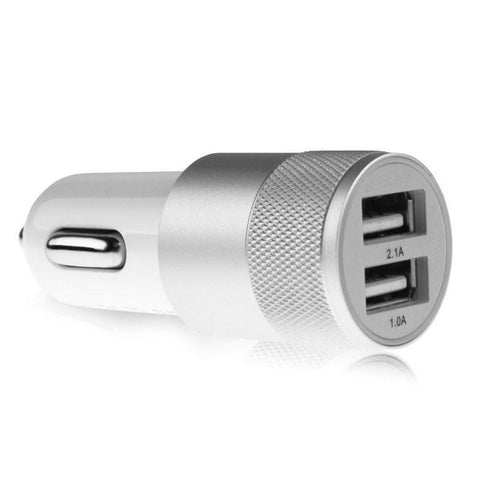 AussieSuperStore Homeware Supplies Aluminium 2-port USB Universal Car Charger White Aluminium 2-port USB Universal Car Charger White | Car Mobile accessories CBDUALCARCHARGERWHT