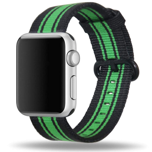AussieSuperStore Homeware Supplies Apple Watch Woven Nylon Band Strap Replacement Handmade 38mm Black Green Apple Watch Woven Nylon Band Strap Replacement 38mm Black Green CBNYLONBANDBLKGRNS