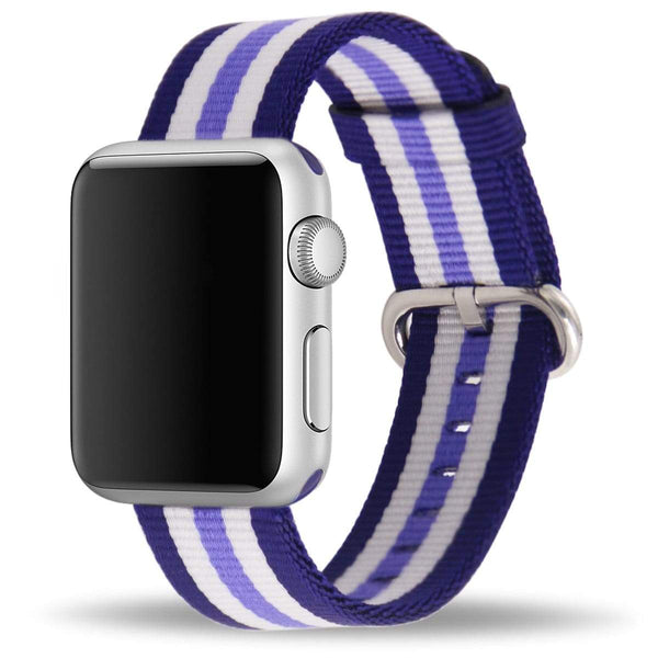 AussieSuperStore Homeware Supplies Apple Watch Woven Nylon Band Strap Replacement Handmade 38mm Purple Stripe Apple Watch Woven Nylon Band Strap Replacement 38mm Purple Stripe CBNYLONBANDSTRPURS