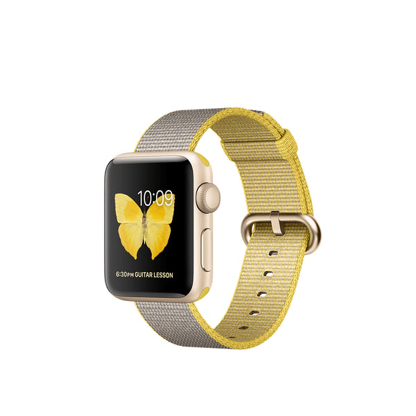 AussieSuperStore Homeware Supplies Apple Watch Woven Nylon Band Strap Replacement Handmade 38mm Yellow Gray Apple Watch Woven Nylon Band Strap Replacement 38mm Yellow Gray CBNYLONBANDYWGRYS