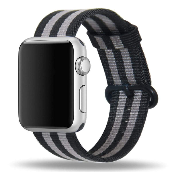 AussieSuperStore Homeware Supplies Apple Watch Woven Nylon Band Strap Replacement Handmade 42mm Black Gray Apple Watch Woven Nylon Band Strap Replacement 42mm Black Gray CBNYLONBANDBLKGRY