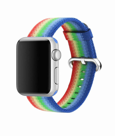 AussieSuperStore Homeware Supplies Apple Watch Woven Nylon Band Strap Replacement Handmade 42mm Rainbow CBNYLONBANDRAINBOW