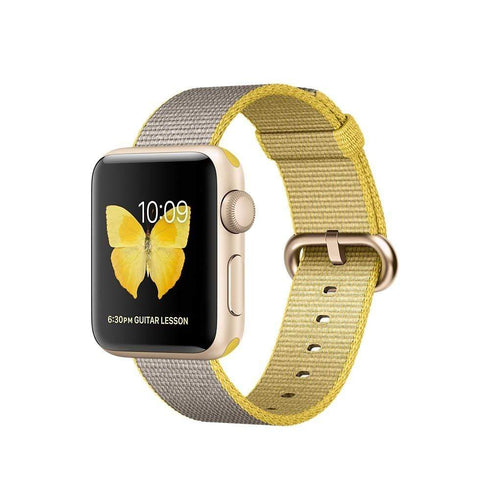 AussieSuperStore Homeware Supplies Apple Watch Woven Nylon Band Strap Replacement Handmade 42mm Yellow Gray Apple Watch Woven Nylon Band Strap Replacement 42mm Yellow Gray CBNYLONBANDYWGRY