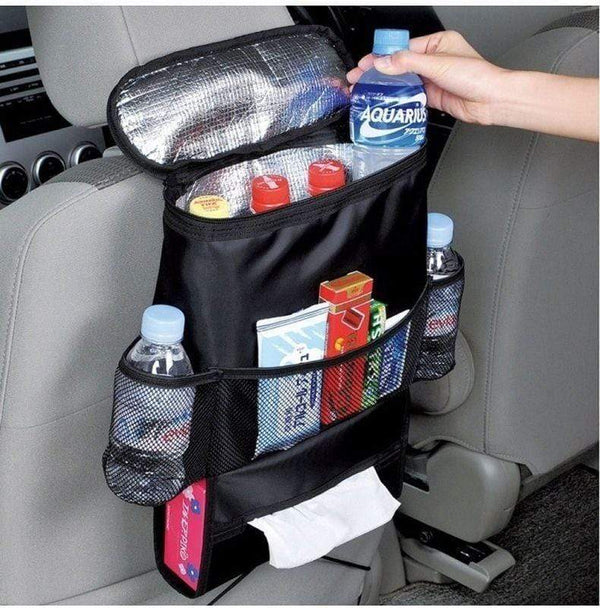 AussieSuperStore Homeware Supplies Auto Travel Car Seat Multi-Pocket Organizer Storage Bag Holder Hanger Black CBCARSTORAGEBAG