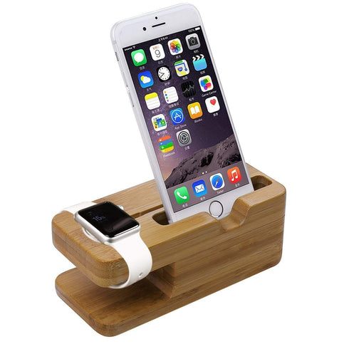 AussieSuperStore Homeware Supplies Bamboo Stand Charging Dock Station Stand Holder for Apple Watch & iPhone Bamboo Stand Charging Dock Station Stand Holder for Watch & iPhone CBAPLEWATCHDOCK