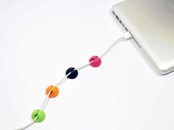 AussieSuperStore Homeware Supplies Cable Organizer Drops Cord Management - Bright Colors Cable Organizer Drops Cord Management | Computer Cables Organiser CBCABDROPBRI