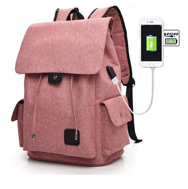 AussieSuperStore Homeware Supplies Casual Tech2Go Fashionable Laptop Backpack Travel Work School Bag with USB Charging Port - Pink Casual Tech2Go Laptop Backpack Travel Work School Bag with USB Port ZMGIRLUSBBAGPNK