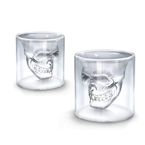 AussieSuperStore Homeware Supplies Crystal Skull Head Glass Drinking Cup Crystal Skull Head Glass Drinking Cup | Skull Shaped Drinking Glasses CBSKULLGLASSX2
