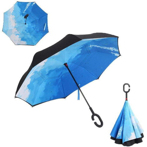 AussieSuperStore Homeware Supplies Double Layer Windproof UV Protection Reverse folding Umbrellas CBCUMBRELLACLOUD
