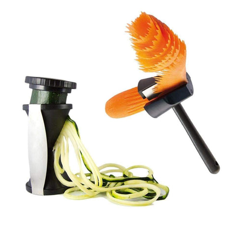 AussieSuperStore Homeware Supplies Dual Chef-Style Spiral Slicer & Garnish Grater Dual Chef-Style Spiral Slicer & Garnish Grater | Kitchen Gadgets CBCURLRSPIRALPCK