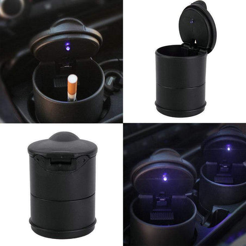 AussieSuperStore Homeware Supplies Durable Blue LED Light Flame resistant Car Cigarette Ashtray Cup Holder Black Blue LED Light Flame resistant Car Cigarette Ashtray Cup Holder CBCARLEDASHTRAY