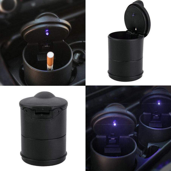 AussieSuperStore Homeware Supplies Durable Blue LED Light Flame resistant Car Cigarette Ashtray Cup Holder Black Blue LED Light Flame resistant Car Cigarette Ashtray Cup Holder CBCARLEDASHTRAY