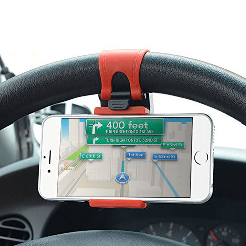 AussieSuperStore Homeware Supplies Ez-Drive Smartphone Steering Wheel Hands free Car Mount Holder CBSTEERPHONEHOLDER